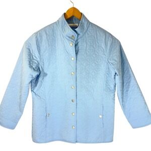 Draper's & Damon's Women's‎ Quilted Jacket Snap Front Women's Coat Blue Size 12